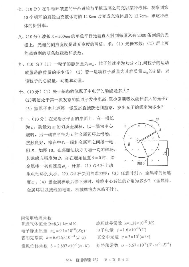 说明: C:\Users\Administrator\Desktop\南京理工大学理学院614普通物理（A）历年考研真题汇编\3 正文\2015年南京理工大学614普通物理（A）考研真题\2015年南京理工大学614普通物理（A）考研真题_页面_2.jpg